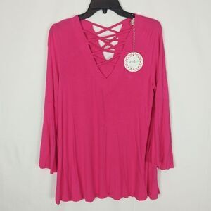 Umgee Nwt Hot Pink Size SMALL 3/4 Sleeves Bell Sle